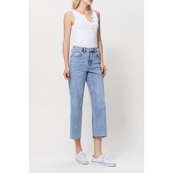 Vervet by Flying Monkey Super High Rise Crop Wide Leg Jeans - V2944 - Size 30 - Picture 5 of 10